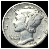 1942-D Silver Mercury Dime LIGHTLY CIRCULATED