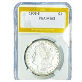 1902-S Morgan Silver Dollar PGA MS63