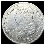1824 Capped Bust Half Dollar LIGHTLY CIRCULATED