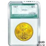 1927 $20 Gold Double Eagle NTC MS63