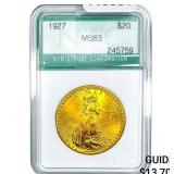 1927 $20 Gold Double Eagle NTC MS63