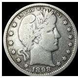 1898 Silver Barber Quarter NEARLY  UNCIRCULATED