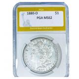1880-O Morgan Silver Dollar PGA MS62