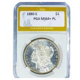 1880-S Morgan Silver Dollar PGA MS64+ PL