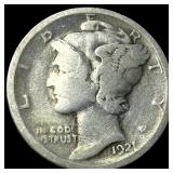 1921 Silver Mercury Dime NICELY CIRCULATED