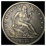 1876-CC Silver Half Dollar NEARLY  UNCIRCULATED