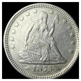 1873 Arrows Seated Liberty Quarter CLOSELY  UNCIR