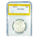1942-S Walking Liberty Half Dollar PGA MS65