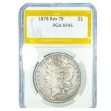 1878 Rev 79 Morgan Silver Dollar PGA XF45