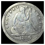 1856 Seated Liberty Quarter LIGHTLY CIRCULATED