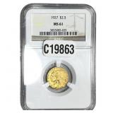 1927 $2.50 Gold Quarter Eagle NGC MS61