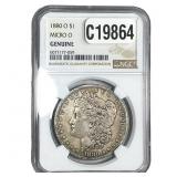 1880-O Morgan Silver Dollar NGC GenuineMicro O