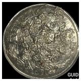 Mexico Silver 1 Peso Punch Marked NEARLY UNCIRCUL