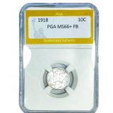 1918 Mercury Silver Dime PGA MS66+ FB