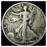 1917 Walking Liberty Half Dollar ABOUT UNCIRCULATE