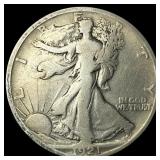 1921-S Silver Walking Liberty Half Dollar  NICELY