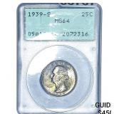 1939-S Washington Silver Quarter PCGS MS64