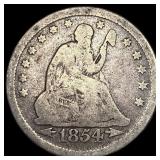 1854 Arrows Seated Liberty Quarter LIGHTLY CIRCULA