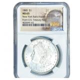 1885 Morgan Silver Dollar NGC MS65 NY Bank Hoard