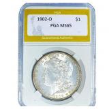 1902-O Morgan Silver Dollar PGA MS65