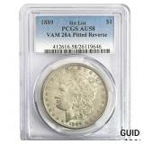 1889 Morgan Silver Dollar PCGS AU58 Pitted Rev