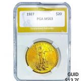 1927 $20 Gold Double Eagle NTC MS63