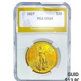 1927 $20 Gold Double Eagle NTC MS64