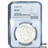 1926-S Silver Peace Dollar NGC AU58