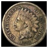1861 Copper-Nickel Indian Head Cent NEARLY UNCIRCU