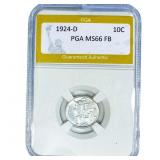 1924-D Mercury Silver Dime PGA MS66 FB