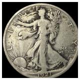 1921-S Silver Walking Liberty Half Dollar LIGHTLY