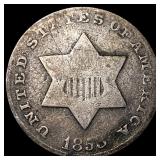 1852 Silver Three-Cent Piece LIGHTLY CIRCULATED