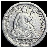 1853 Arrows Seated Liberty Half Dime NEARLY UNCIRC
