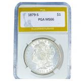 1879-S Morgan Silver Dollar PGA MS66