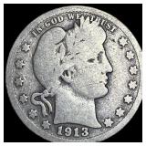 1913 Silver Barber Quarter LIGHTLY CIRCULATED