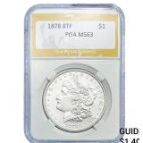 1878 8TF Morgan Silver Dollar PGA MS63
