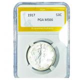 1917 Walking Liberty Half Dollar PGA MS66