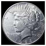 1924 Silver Peace Dollar CLOSELY UNCIRCULATED