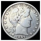1897 Silver Half Dollar (Barber) LIGHTLY CIRCULATE