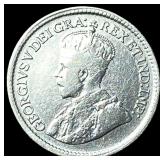 1920 Canada Silver 5 Cents NEARLY UNCIRCULATED