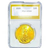 1928 $20 Gold Double Eagle NTC MS64