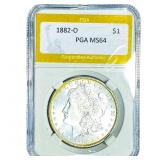 1882-O Morgan Silver Dollar PGA MS64