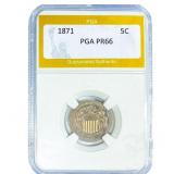 1871 Shield Nickel PGA PR66