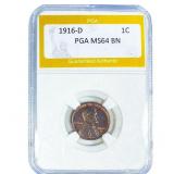 1916-D Wheat Cent PGA MS64 BN