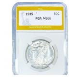 1935 Walking Liberty Half Dollar PGA MS66