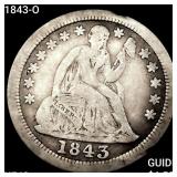1843-O Seated Liberty Dime NEARLY UNCIRCULATED