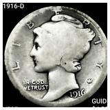 1916-D Mercury Dime LIGHTLY CIRCULATED