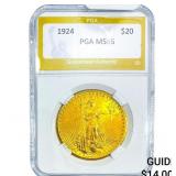 1924 $20 Gold Double Eagle NTC MS66