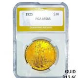 1925 $20 Gold Double Eagle NTC MS65