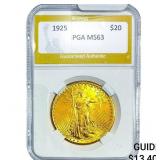 1925 $20 Gold Double Eagle NTC MS63